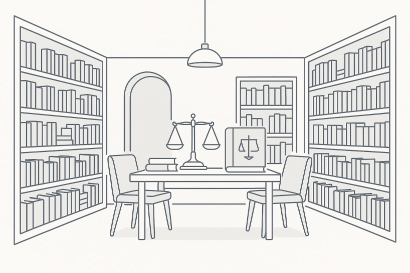 Modern legal library illustration